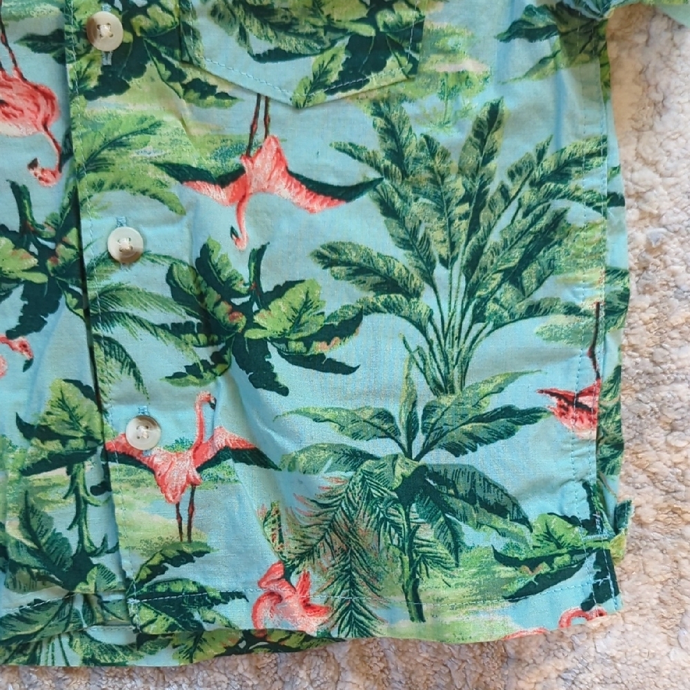 Old Navy Tropical Flamingo Shirt Size 18-24 Months - Picture 2 of 6